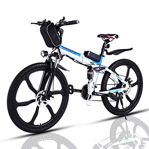 VIVI Bicicleta Electrica Plegable 350W Bicicleta Eléctrica Montaña, Bicicleta Montaña Adulto Bicicleta Electrica Plegable con Rueda Integrada de 26", Batería de 8 Ah, 32 km/h Velocidad MÁX