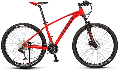 WQFJHKJDS Bicicleta de montaña de 33 velocidades Masculina y Femenina Adulto Doble Bicicleta Bicicleta Variable Bicicleta Cambio Flexible de Engranajes de Velocidad (Color : Red)