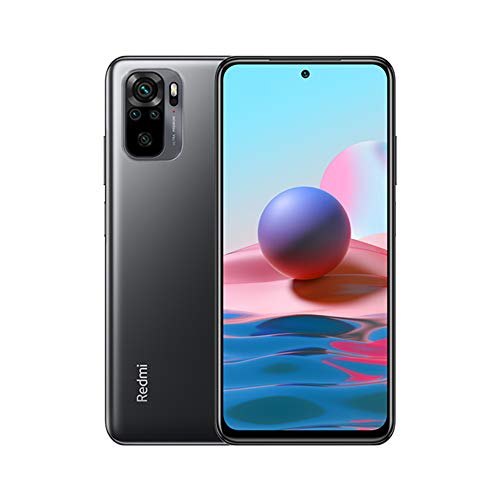 Xiaomi Redmi Note 10 Smartphone RAM 4GB ROM 64GB 6.43" AMOLED DotDisplay 5000mAh (typ) Batería 33W Carga rapida 48MP Wide-Angle Cámara Gris [Versión Global]