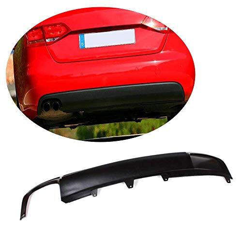 XTT Difusor Trasero para Audi A4 B8 Non-Sline Non-S4 2009-2012 PU Parachoques Trasero difusor de Labios Spoiler Body Kit Negro (sin Cinta Brillante)