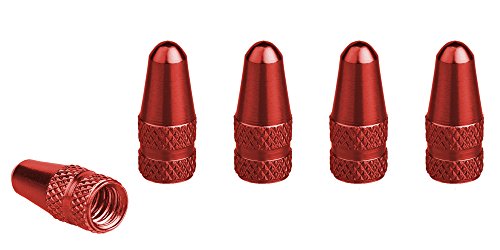 Xunits - Tapones de válvula Presta de bicicleta, en aluminio anodizado francés (5 unidades), rojo
