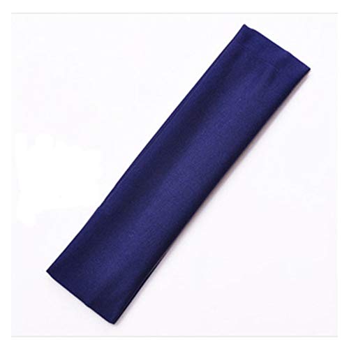 YEYU BH Fashion - Diadema de yoga absorbente de sudor, color caramelo, ancho blanco, azul, rojo, accesorio de diadema de diseño simple (color: azul oscuro)