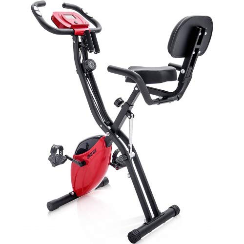 YL-Life Bicicleta estática magnética plegable con sistema de entrenamiento y bandas elásticas para cardio Workout Indoor Cycling ZDC-002
