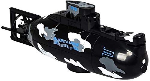 Zhangl Mini Submarino Remoto de Control eléctrico Recargable 3.7V Barco de Juguete Impermeable Profesional Submarino simulado Buque de 2,4 GHz RC lancha rápida for niños y Adultos (Color: Negro)