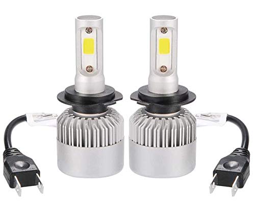 2 bombillas LED H4/H7 para faros de coche COB 6500 K, 8000 lm, 72 W, luz blanca fría