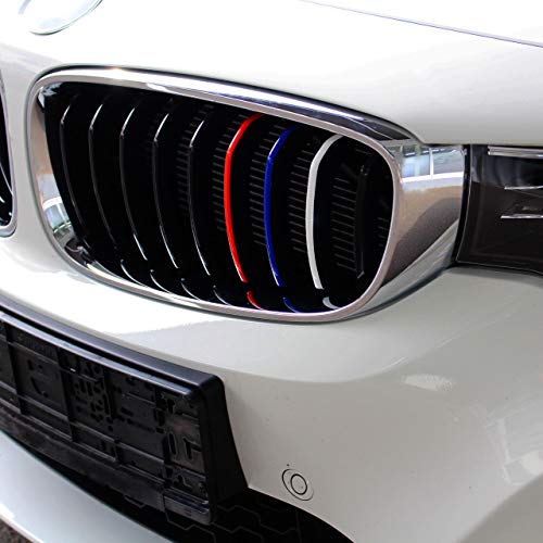 40 piezas coche Pegatinas set para frontal y enfriador Barbacoa – Finest Folia pantalla Ornamentales rayas rayas color: blanco, rojo, azul claro y azul oscuro