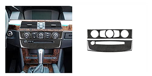 Accesorios de Interior Consola Central Aire Acondicionado Panel De CD Decoración Pegatina Embellecedor para BMW 5 Series E60 2004-2010 Fibra De Carbono (Talla : Model c)