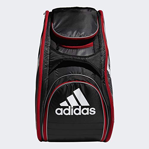 adidas Bolsa para raqueta de tenis Tour 12 unisex, color negro/blanco/escarlata, talla única