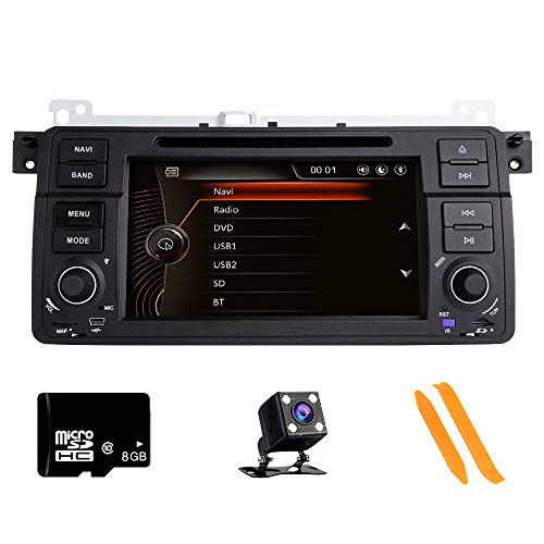 Autoradio Stereo per auto, compatibile con BMW E46 Rover 75 MG ZT 7 pollici HD Multi-Touch Autoradio GPS Radio Lettore DVD con scheda mappa gratuita Strumenti per la rimozione della telecamera poster