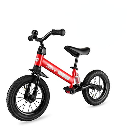 besrey Bicicleta sin Pedales Rueda de Goma Inflable Bicicleta Sin Pedales con Amortiguador Central - Rojo