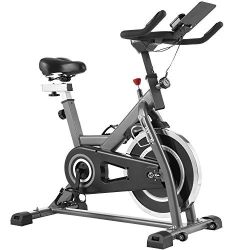 Bicicleta de Spinning, Bicicleta Fitness con Resistencia Magnética/ Volante Inercia Silenciosa, Bicicletas de Ejercicio casa con Soporte para iPad, Asiento Cómodo, Manillar y Resistencia Ajustable