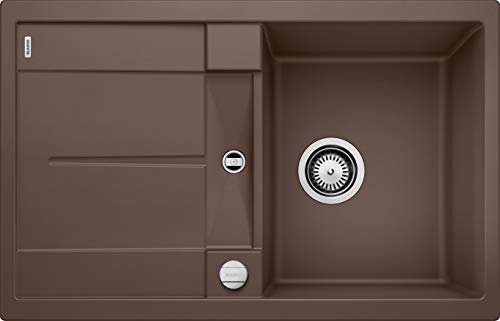 BLANCO METRA 45 S – Fregadero Rectangular de Granito para Armarios Bajos de 45 cm de Ancho – Con Escurridor Integrado – Acabado SILGRANIT – Marrón – 515038 BLANCO METRA 45 S – Fregadero Rectangular de Granito para Armarios Bajos de 45 cm de Ancho – Con Escurridor Integrado – Acabado SILGRANIT – Marrón – 515038