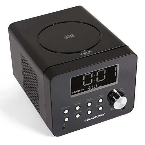 Blaupunkt CDR - Radio Despertador con 10 CD, FM, PLL AMS, Radio Despertador con Dos alarmas Ajustables, Pantalla Regulable, repetición de Alarma, Entrada Auxiliar, Apagado automático, Color Negro