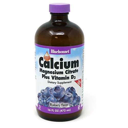 BlueBonnet Liquid Calcium Magnesium Citrate, Blueberry, 16 Fluid Ounce
