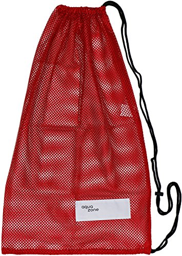 Bolsa de malla con cordón para equipamiento deportivo, para natación, playa, buceo, viajes o gimnasio, Rojo