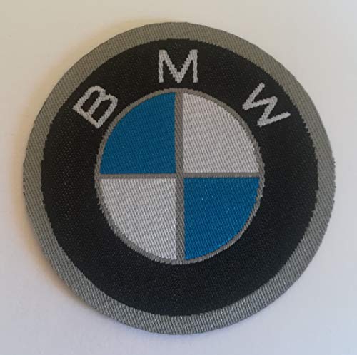 Centro de Bordados, Bordado Industrial Italiano Desde 1989 - Patch - Oppa microorcamada en HD/Jacquard (Alta definición) Logo BMW termoadhesivo, Micro Hilo, diámetro: 6 cm - Fabricado en Italia