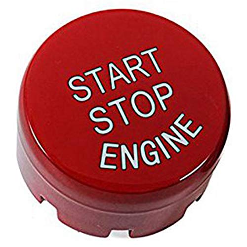 Cikuso Interruptor de Encendido de Botón de Parada para BMW 1 2 3 4 5 6 7 Serie X1 X 3 X4 X 5 X6 F20 F21 F30 F31 F10 F11 F01 F48 F25 F15 F16 Tapa de Botón de Reemplazo Tapa Rojo