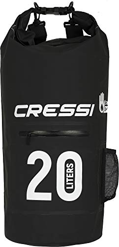 Cressi Dry Bag Mochila Impermeable para Actividades Deportivas, Unisex Adulto, Negro (Black/Zip), 20 L