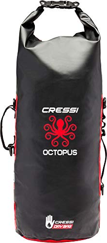 Cressi Octopus Dry Backpack Bolsa/Mochila Impermeable Multiusos, Unisex-Adult, Negro/Rojo, 30 L