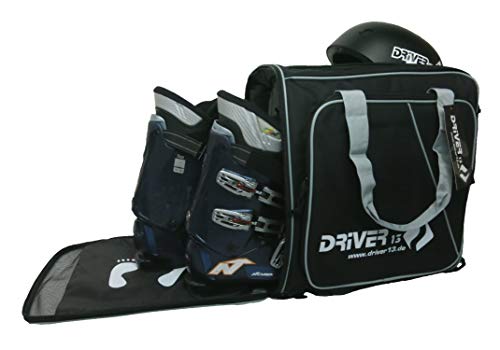 Driver13 Bolsa de Botas de esquí con Compartimento para Casco y Sistema de Mochila Negro-Gris