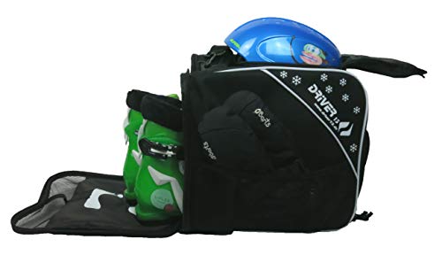 Driver13 ® Bolsa para Botas de esquí para niños Bolsa para Botas de esquí con Compartimento para el Casco para Botas duras y Blandas Patines en línea y Bolsa para Botas Negro Driver13 ® Bolsa para Botas de esquí para niños Bolsa para Botas de esquí con Compartimento para el Casco para Botas duras y Blandas Patines en línea y Bolsa para Botas Negro