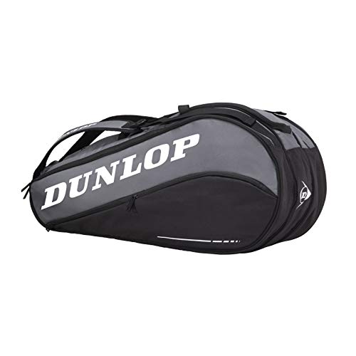 Dunlop D TAC CX Team 8 Pack BLK/Grey - Bolsa de Tenis 8 Palas Adulto Unisex, Negro, Gris, Talla Única