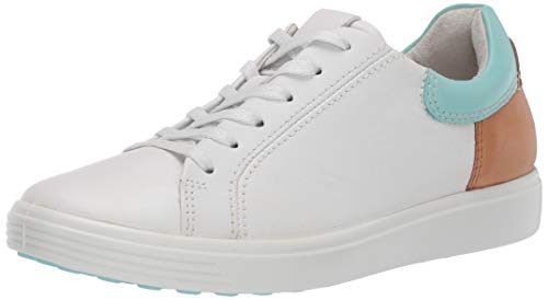 ECCO SOFT7W, Zapatillas Mujer, Blanco (White/Eggshell Blue/Lion 51895), 40 EU