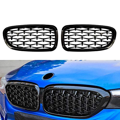 Essming El Coche Deportivo de Carreras Auto Grill Capilla del riñón Rejillas Tope Delantero de la Parrilla for el BMW Serie 5 F10 520i 523i 528i 550i 520d 530d 2009-2017 (Color : Black Frame)