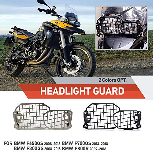 F 650 GS F 700GS F 800GS F 800 R Protector de cubierta de protector de faro de parrilla negra 012 2013 2014 2015 2016 2017 2018 F650GS F700GS F800GS F800R (Negro)