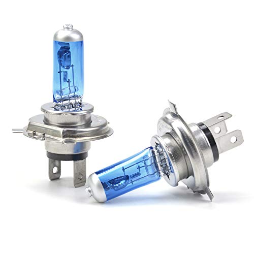 Fansport 2Pcs H4 12V 100W Car Bombilla, 6000K h4 Xenon de Efecto xenón luz Blanca led para Coche