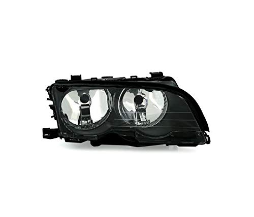 Faro derecho compatible con BMW Serie 3 E46 Coupe Cabrio 1999 2000 2001 318Ci 320i 320Ci 323i 323Ci 325i 328i 328Ci 330i 330xd VP606R Faro delantero lado pasajero conjunto negro LHD