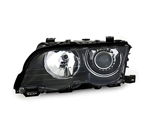 Faros VP468L Faro izquierdo Xenon Lado del Conductor Faro Asamblea Proyector Luz Delantera Lámpara de Coche Negro LHD Compatible con BMW Serie 3 E46 Saloon Touring 1998 1999 2000 2001