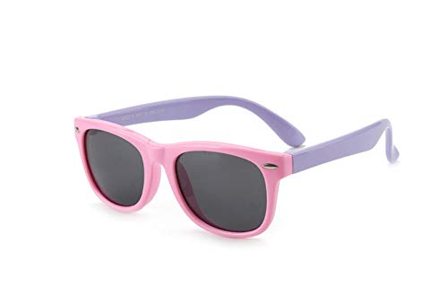 FOURCHEN Gafas de sol flexibles de goma polarizadas para niños para niñas de 3 a 10 años de edad