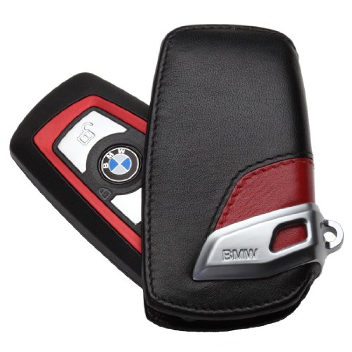 Funda para llavero, de línea deportiva, de cuero, color rojo y negro, para BMW, F01 F02 F25 F30 F10 F07 F12 F20