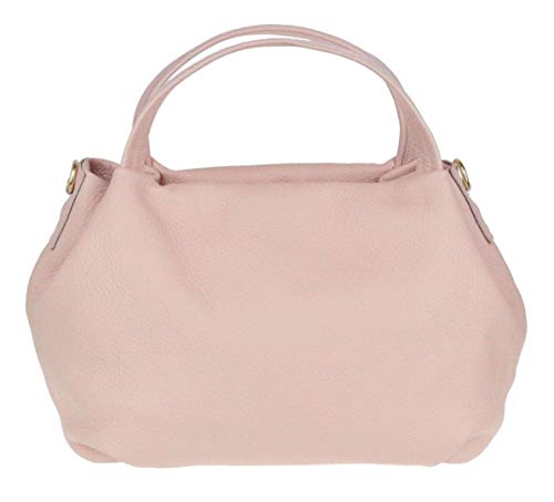 Girly Handbags cubo el bolso de cuero genuino - rosa palido
