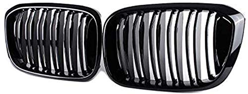 HAHASG Car Body Fittings Radiator Grilles,For BMW X3 G01 X4 G02,For BMW X4 25I 30I 2018 2019 2020 Front Bumper Grills Gloss Black Front Kidney Grille Slat Style Grill