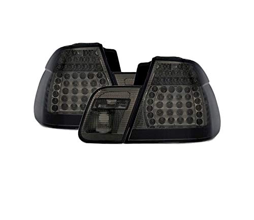 Juego de luces traseras compatibles con BMW Serie 3 E46 Saloon 2001 2002 2003 2004 2005 316i 318i 320i 325i 325iX 330i 330iX 318d 320d 330xd VT460 1 Par de lámpara de montaje de luz trasera Humo LED