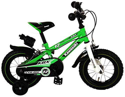Kawasaki, Bicicleta Infantil con Licencia Verde, 12 Pulgadas