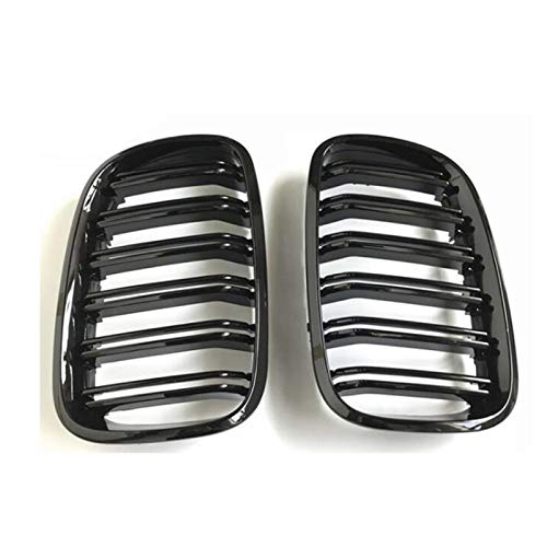 KKUFOO Parrillas del radiador Delantero del Coche Parrilla Frontal de la Rejilla de riñón de Doble Slat para BMW X5 X6 E70 E71 XDRIVE30I XDRIVE35D XDRIVE50I XDRIVE35I