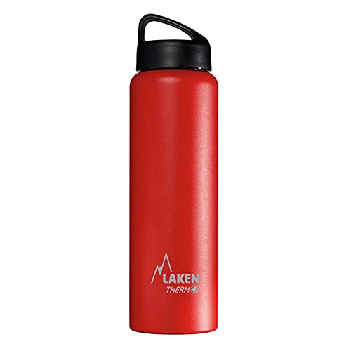 Laken Classic Botella Térmica Acero Inoxidable 18/8, Aislamiento de Vacío con Doble Pared y Boca Ancha, Rojo, 750 ml