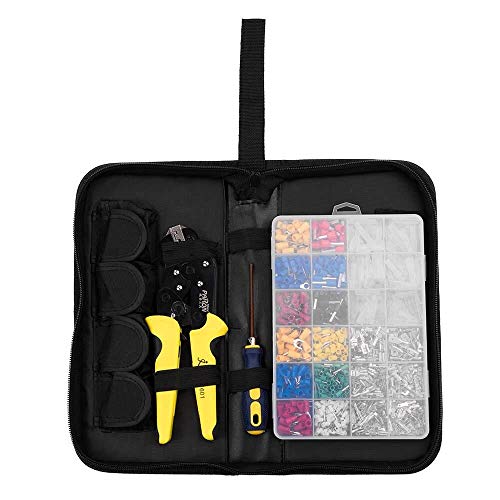 LHQ-HQ Wire Crimper - terminales de los cables herramienta que prensa de mandíbula intercambiables con aislamiento de trinquete Arrugador Kit con terminales 850pcs 0.5-6.0Mm² aislados bolsa de embalaj LHQ-HQ Wire Crimper - terminales de los cables herramienta que prensa de mandíbula intercambiables con aislamiento de trinquete Arrugador Kit con terminales 850pcs 0.5-6.0Mm² aislados bolsa de embalaj