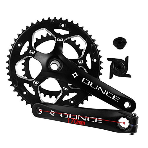 LICHUXIN Juego De Bielas para Bicicleta De Carretera 170 Mm, Bielas Huecas De Una Pieza 110BCD Ultraligeras Izquierda Y Derecha con Platos De Dos Velocidades 50-34T, Soporte 9/10 Velocidades LICHUXIN Juego De Bielas para Bicicleta De Carretera 170 Mm, Bielas Huecas De Una Pieza 110BCD Ultraligeras Izquierda Y Derecha con Platos De Dos Velocidades 50-34T, Soporte 9/10 Velocidades