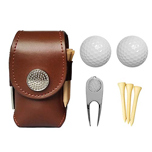 Lixada Bolsa de Cuero para Pelota de Golf, Mini Bolsillo,Soporte para Bolsa de Pelota de Golf con 2 Bolas, 3 Camisetas, 1 Juego de Herramientas de Reparación de Divisor de Golf Lixada Bolsa de Cuero para Pelota de Golf, Mini Bolsillo,Soporte para Bolsa de Pelota de Golf con 2 Bolas, 3 Camisetas, 1 Juego de Herramientas de Reparación de Divisor de Golf