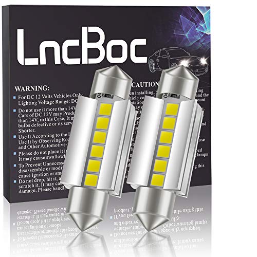 LncBoc 39mm C5W LED Feston 6SMD-3030 LED Blanca Luz Interior de Coche Festón Lámpara Blanco C5W luz de la placa del adorno de la boveda del bulbo Auto Dome Bombilla 2 Paquetes