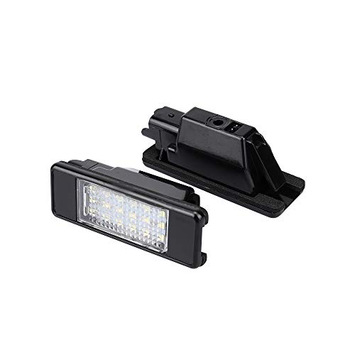 LncBoc Luces de matrícula LED para matrícula 18SMD 2835 6000K blanco frío para P-e-ugeot, HATCHBACK Facelift, SEDAN Facelift, Citroen, 2 piezas LncBoc Luces de matrícula LED para matrícula 18SMD 2835 6000K blanco frío para P-e-ugeot, HATCHBACK Facelift, SEDAN Facelift, Citroen, 2 piezas
