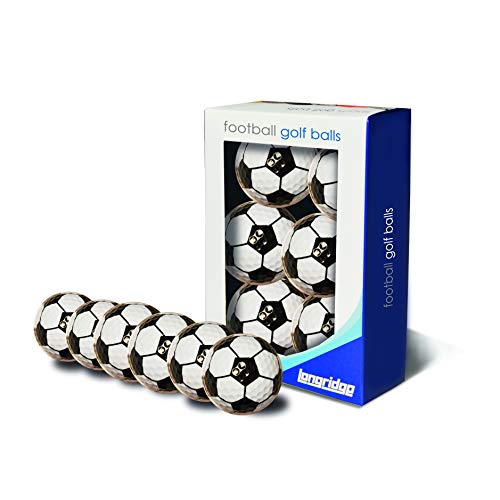 LONGRIDGE Pelotas de Golf con Forma de balón de fútbol, Unisex, 6 Unidades, de la Marca, Unisex, Football, Negro, n/a