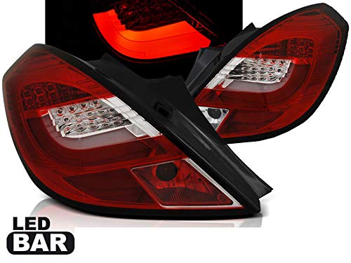 Luces traseras LED compatibles con Opel Corsa D Hatchback 3 puertas 2006 2007 2008 2009 2010 2011 2012 2013 2014 BR-914 1 par conductor y pasajero juego de luces traseras rojo blanco bar