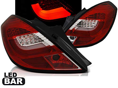 Luces traseras LED compatibles con Opel Corsa D Hatchback 3 puertas 2006 2007 2008 2009 2010 2011 2012 2013 2014 BR-914 1 par conductor y pasajero juego de luces traseras rojo blanco bar Luces traseras LED compatibles con Opel Corsa D Hatchback 3 puertas 2006 2007 2008 2009 2010 2011 2012 2013 2014 BR-914 1 par conductor y pasajero juego de luces traseras rojo blanco bar