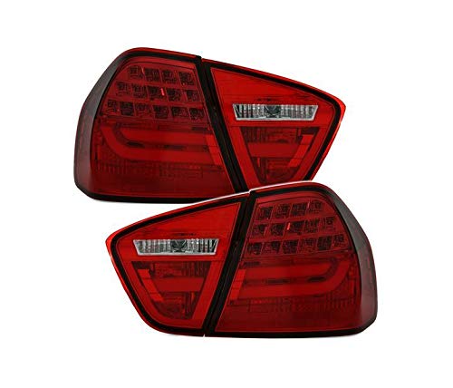 Luces traseras VT467 Conjunto de luces traseras 1 par lado conductor y pasajero conjunto completo LED rojo compatible con BMW Serie 3 E90 Saloon 2004 2005 2006 2007 2008