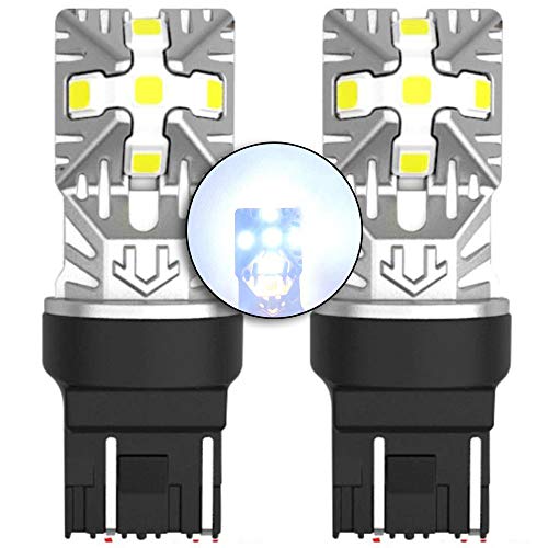 MCK Auto - Reemplazo para T20 7443 W21/5W LED CanBus Conjunto de bombillas blancas muy claras y sin errores compatibles con A1 F20 F21 208